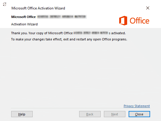 Enter Confirmation ID and complete activation